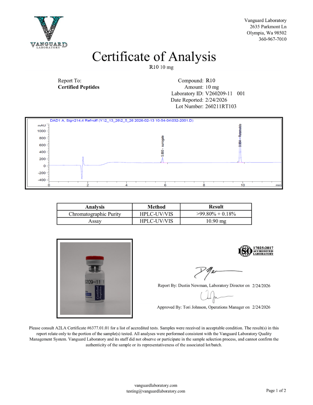 R10 10MG COA
