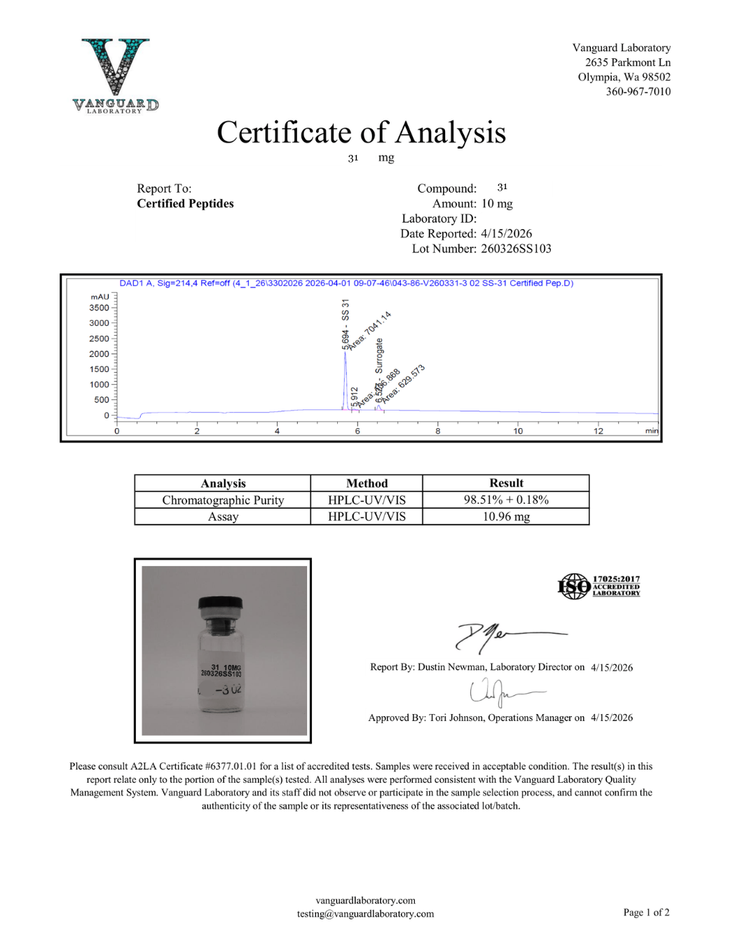 31 10MG COA