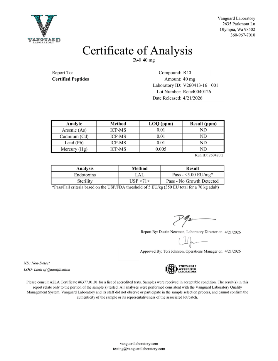 R40 40MG Contaminant