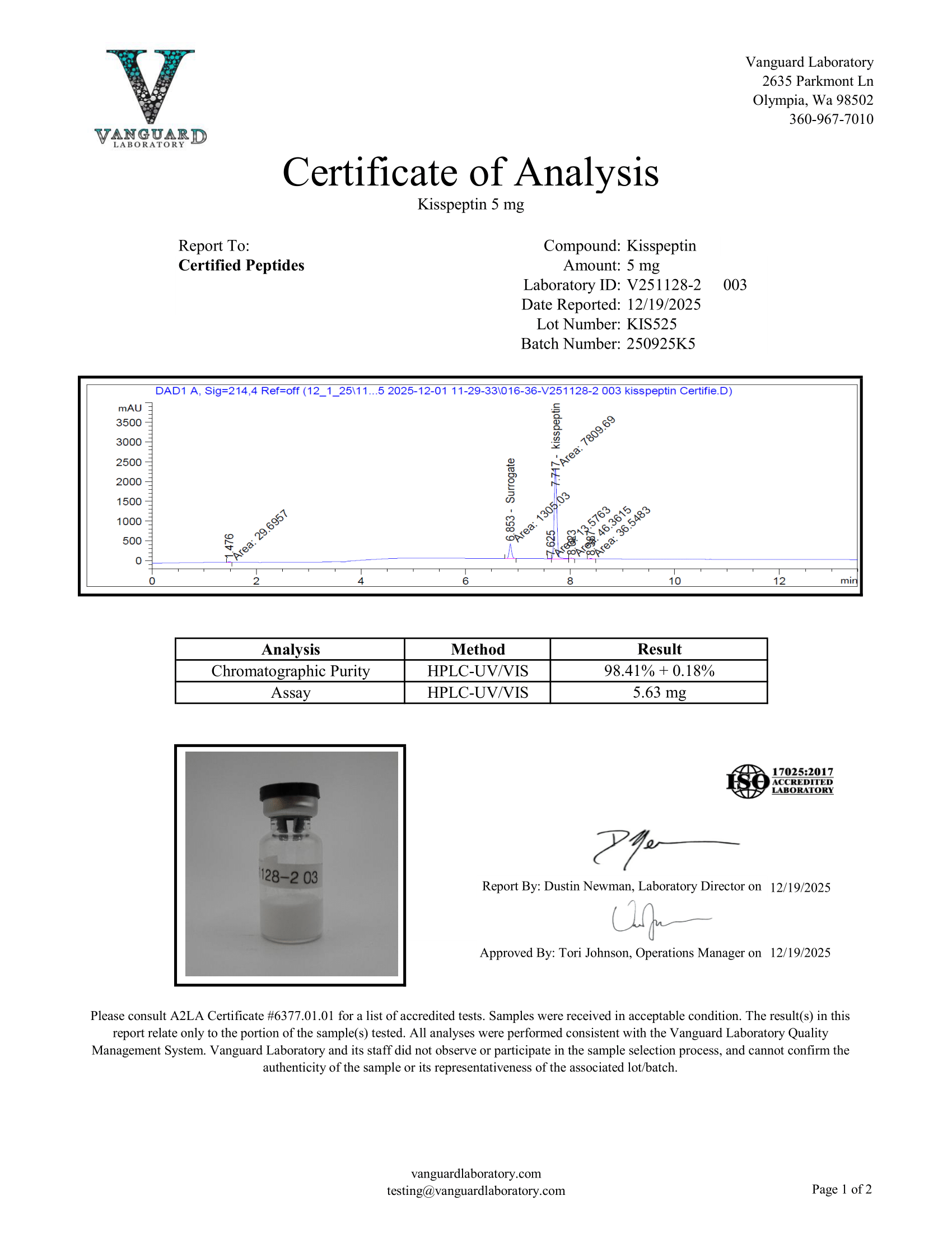 KISSPEPTIN 5MG COA