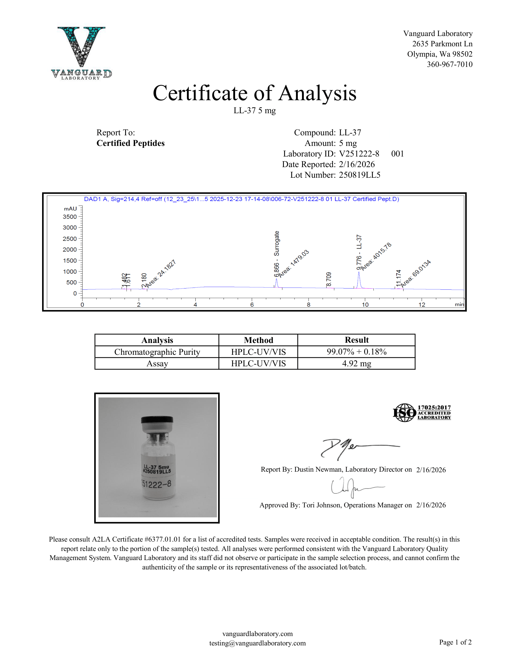 LL 37 5MG COA